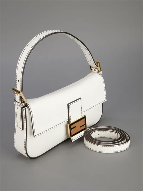 fendi purse white|fendi white baguette bag.